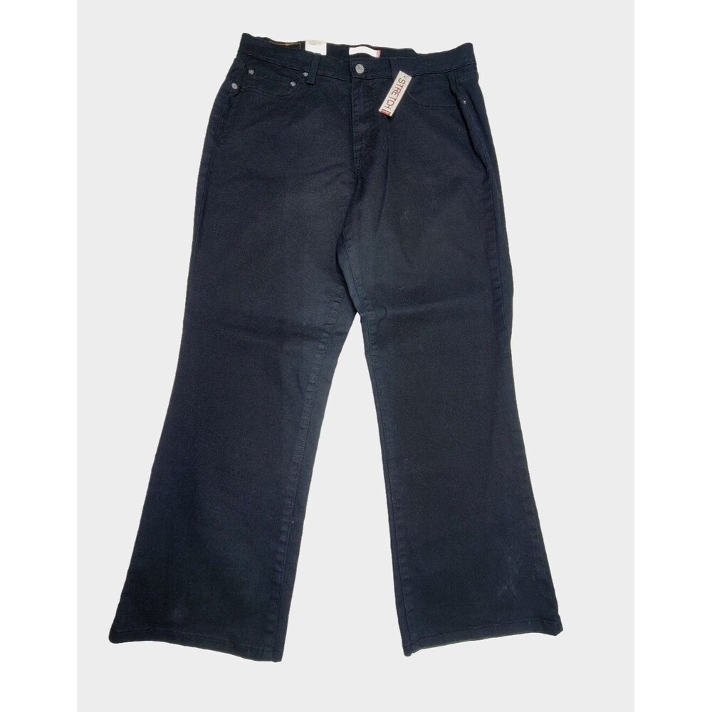 Levis 550 Relaxed Fit Stretch Bootcut Women's 18W Short Black Denim Jeans